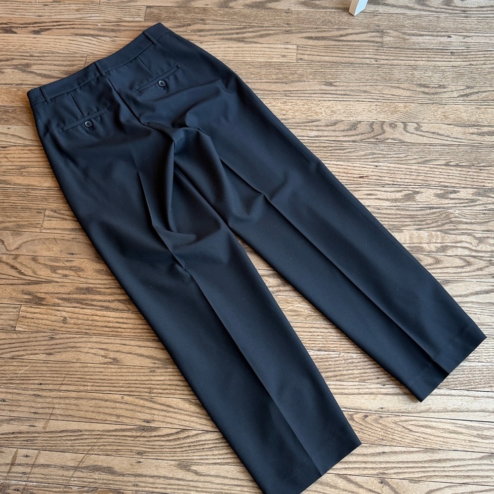 Banana republic DROPPED STRAIGHT HIGH-RISE SCULPTED TROUSER Black 2P EUC - Picture 7 of 9